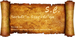 Serbán Cipriána névjegykártya